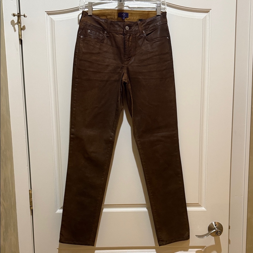 Not Your Daughter’s Jeans Brown Faux Leather Straight Leg Jeans
